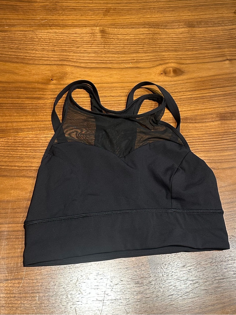 Lululemon black strappy mesh sports bra/top size 8 good condition